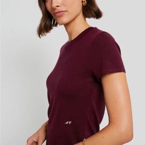 NWT size L Oxblood Cashmere Silk Blend Katie Tee Tuckernuck